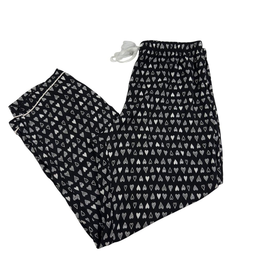 Ambrielle 100% Rayon Ultra Lightweight Heart Print Pajama Bottoms Women's Size M